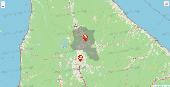 北海道のロッテリアの店舗地図