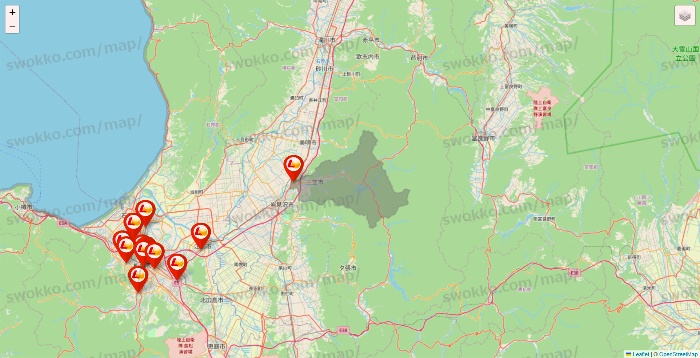北海道のロッテリアの店舗地図