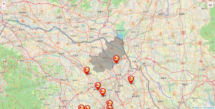 埼玉県のロッテリアの店舗地図