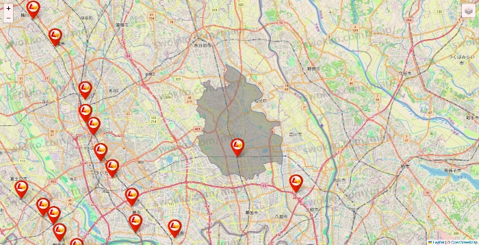 埼玉県のロッテリアの店舗地図