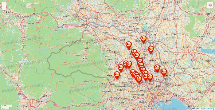 埼玉県のロッテリアの店舗地図