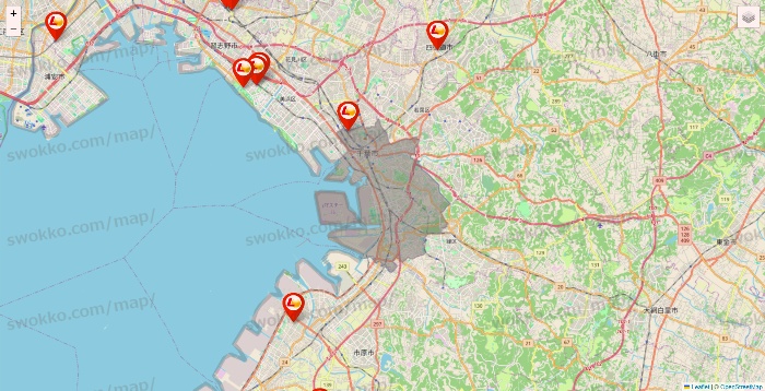 千葉県のロッテリアの店舗地図