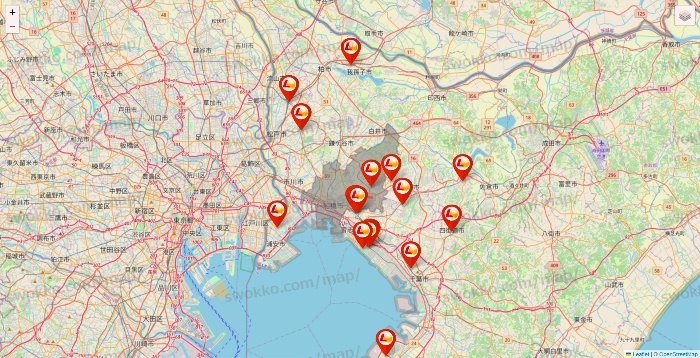 千葉県のロッテリアの店舗地図