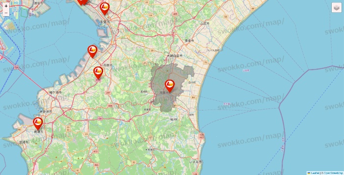 千葉県のロッテリアの店舗地図