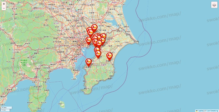 千葉県のロッテリアの店舗地図