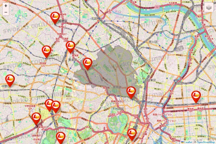 東京都のゼッテリアの店舗地図