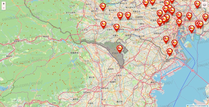 東京都のロッテリアの店舗地図