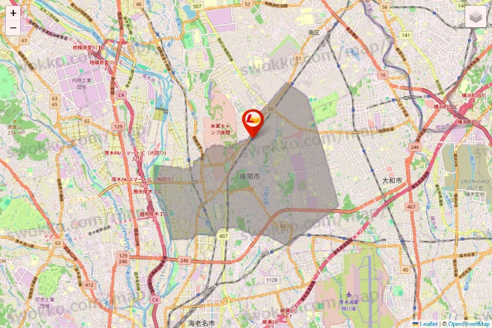 神奈川県のゼッテリアの店舗地図