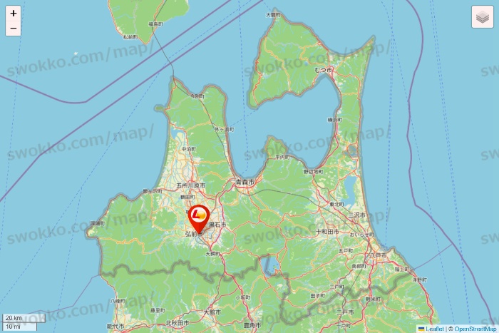 青森県のゼッテリアの店舗地図