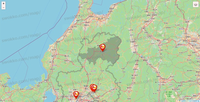 岐阜県のロッテリアの店舗地図