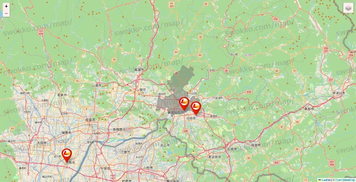 岐阜県のロッテリアの店舗地図