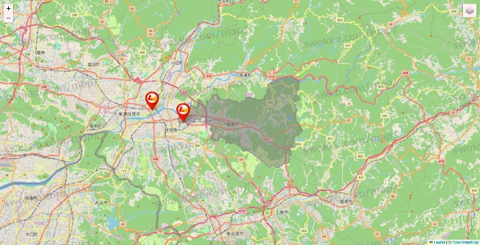岐阜県のロッテリアの店舗地図