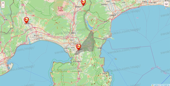 静岡県のロッテリアの店舗地図