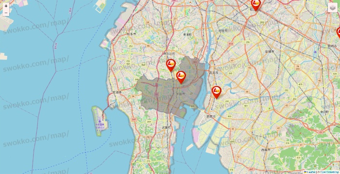 愛知県のロッテリアの店舗地図