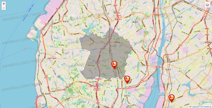 愛知県のロッテリアの店舗地図