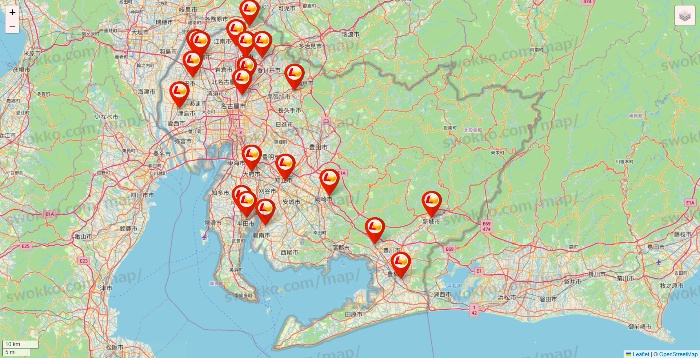 愛知県のロッテリアの店舗地図
