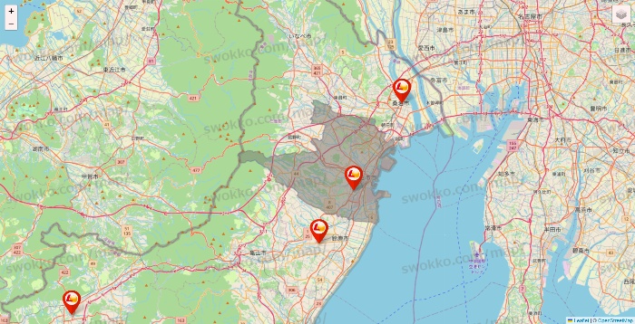 三重県のロッテリアの店舗地図