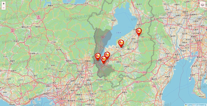 滋賀県のロッテリアの店舗地図