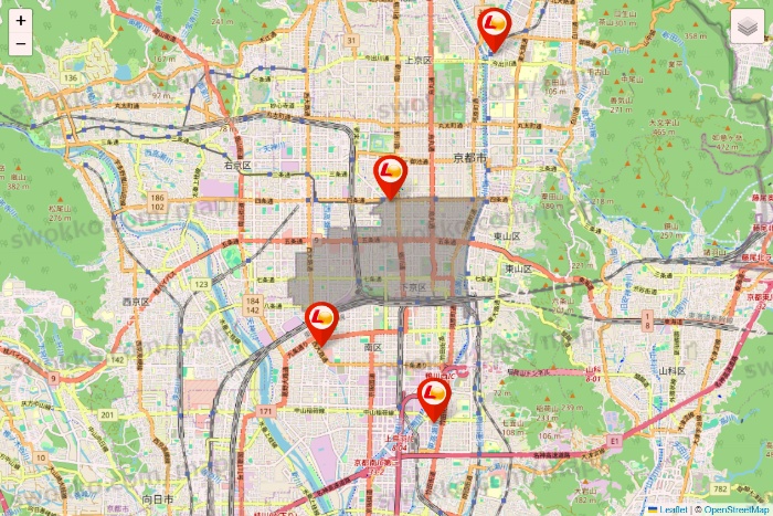 京都府のゼッテリアの店舗地図