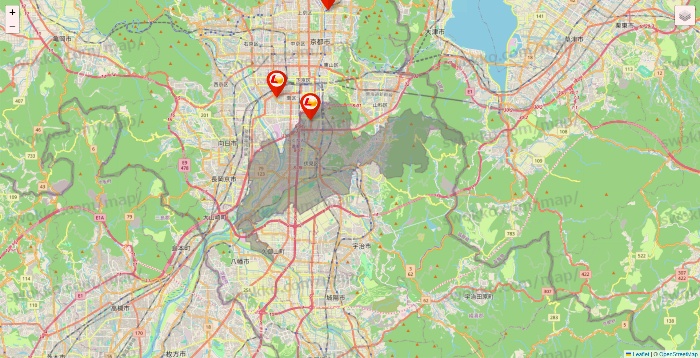 京都府のロッテリアの店舗地図