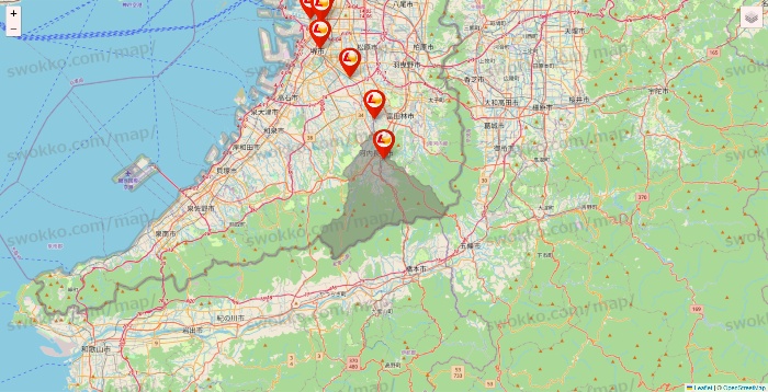 大阪府のロッテリアの店舗地図