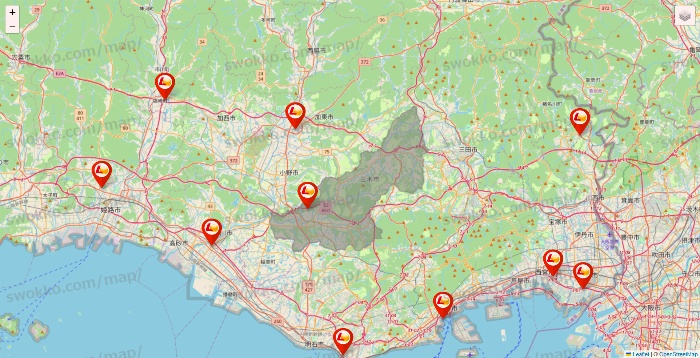 兵庫県のロッテリアの店舗地図