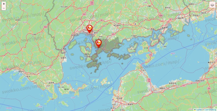 広島県のロッテリアの店舗地図