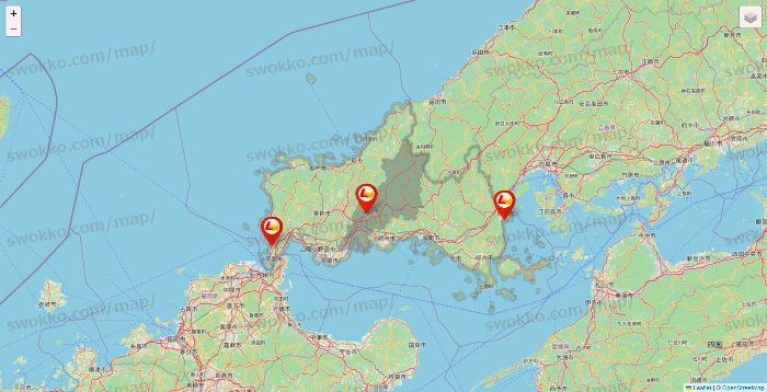 山口県のロッテリアの店舗地図