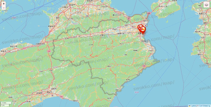 徳島県のロッテリアの店舗地図