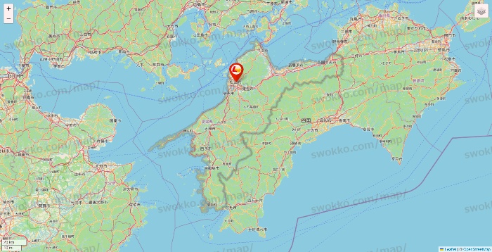 愛媛県のロッテリアの店舗地図