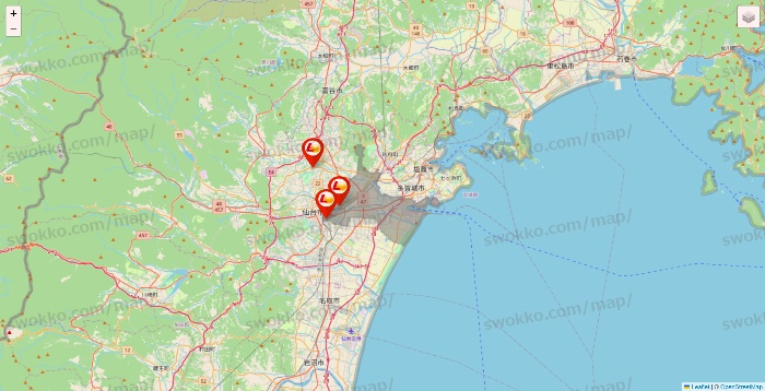 宮城県のロッテリアの店舗地図