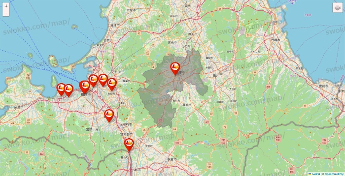 福岡県のロッテリアの店舗地図