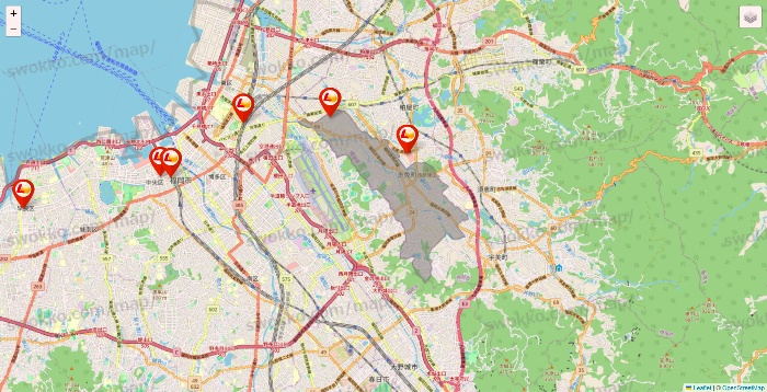 福岡県のロッテリアの店舗地図