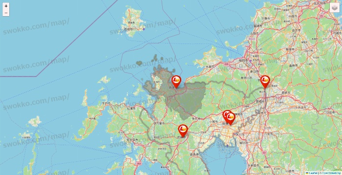 佐賀県のロッテリアの店舗地図