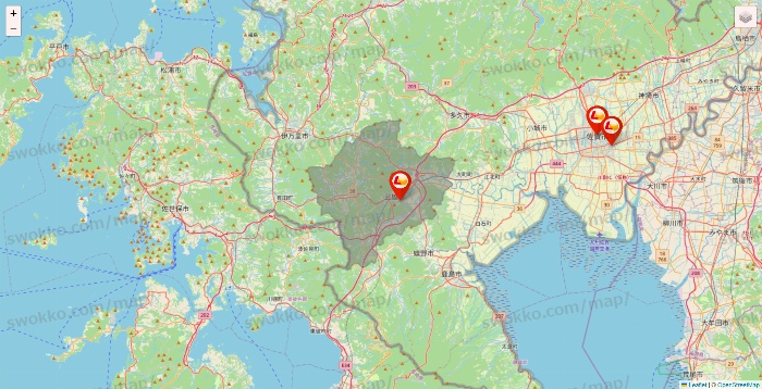 佐賀県のロッテリアの店舗地図