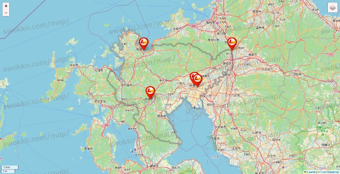 佐賀県のロッテリアの店舗地図