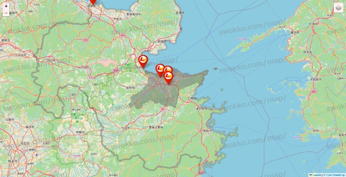 大分県のロッテリアの店舗地図