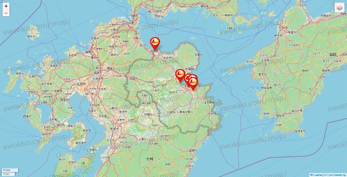 大分県のロッテリアの店舗地図
