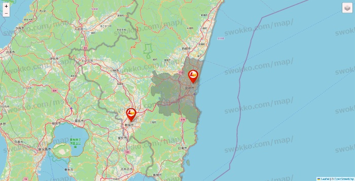 宮崎県のロッテリアの店舗地図