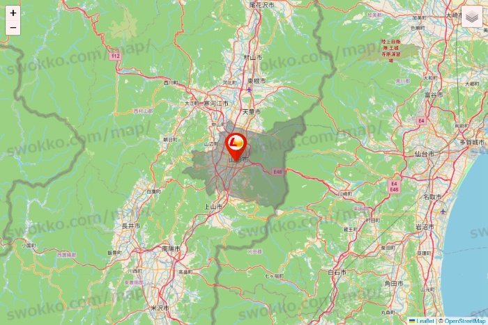 山形県のゼッテリアの店舗地図