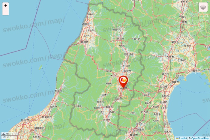 山形県のゼッテリアの店舗地図