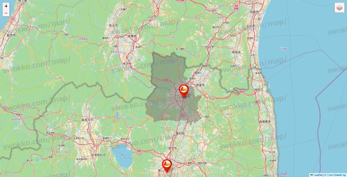 福島県のロッテリアの店舗地図