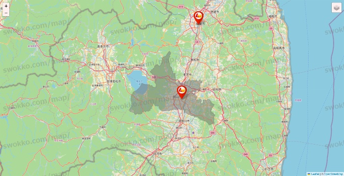 福島県のロッテリアの店舗地図