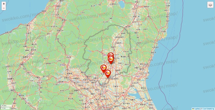 栃木県のロッテリアの店舗地図