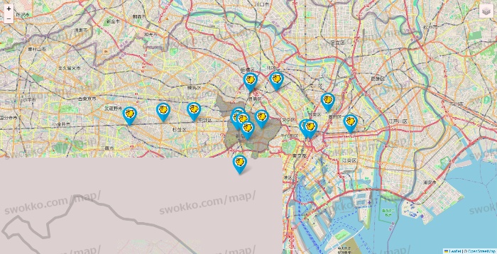 東京都のマンボー（MANBOO!）の店舗地図