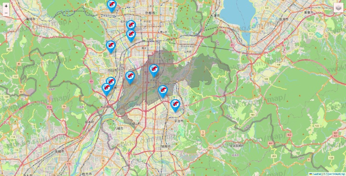 京都府のマンダイの店舗地図