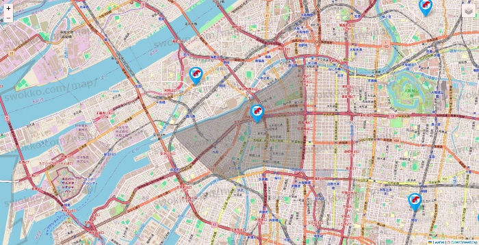 大阪府のマンダイの店舗地図
