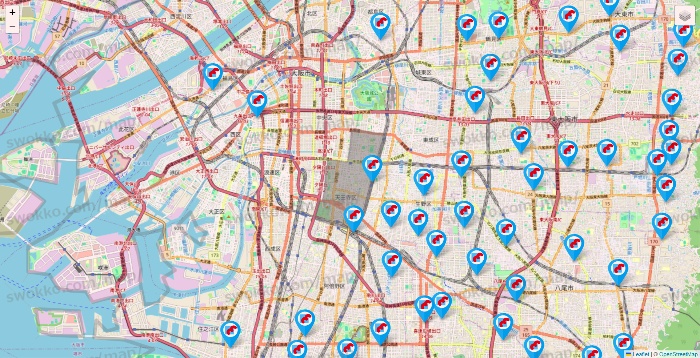 大阪府のマンダイの店舗地図