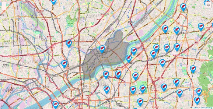 大阪府のマンダイの店舗地図