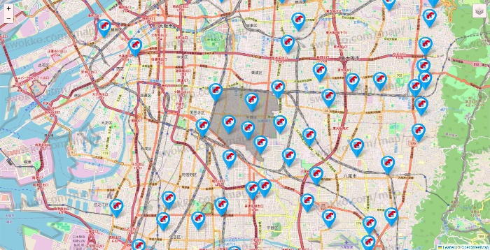 大阪府のマンダイの店舗地図